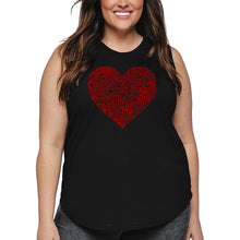 Load image into Gallery viewer, Women&#39;s Plus Size Word Art Tank Top - Country Music Heart