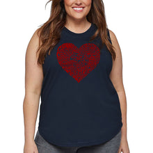 Load image into Gallery viewer, Women&#39;s Plus Size Word Art Tank Top - Country Music Heart