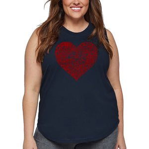 Women's Plus Size Word Art Tank Top - Country Music Heart