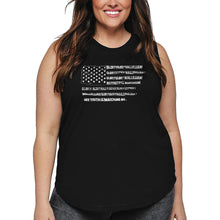 Load image into Gallery viewer, Women&#39;s Plus Size Word Art Tank Top - Glory Hallelujah Flag