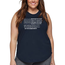 Load image into Gallery viewer, Women&#39;s Plus Size Word Art Tank Top - Glory Hallelujah Flag