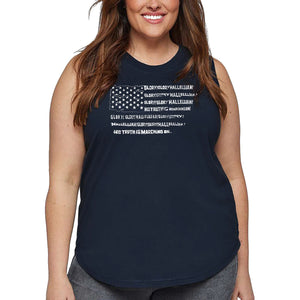 Women's Plus Size Word Art Tank Top - Glory Hallelujah Flag