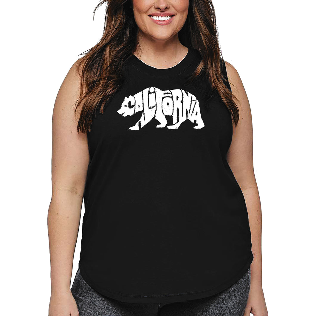 Women's Plus Size Word Art Tank Top - California Bear