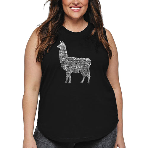 Women's Plus Size Word Art Tank Top - Llama Mama