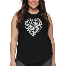 Load image into Gallery viewer, Cursive Heart - Women&#39;s Plus Size Word Art Tank Top