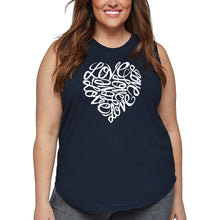Load image into Gallery viewer, Cursive Heart - Women&#39;s Plus Size Word Art Tank Top