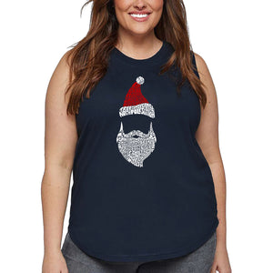 Women's Plus Size Word Art Tank Top - Santa Claus