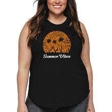 Load image into Gallery viewer, Summer Vibes - Women&#39;s Plus Size Word Art Tank Top