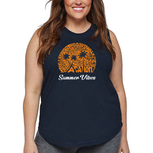 Load image into Gallery viewer, Summer Vibes - Women&#39;s Plus Size Word Art Tank Top