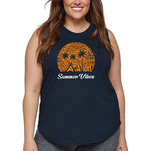 Summer Vibes - Women's Plus Size Word Art Tank Top