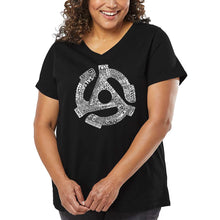Load image into Gallery viewer, Women&#39;s Plus Size Word Art V-Neck - Record Adapter