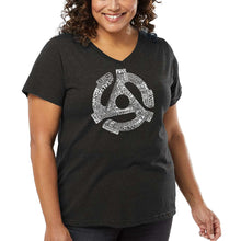 Load image into Gallery viewer, Women&#39;s Plus Size Word Art V-Neck - Record Adapter