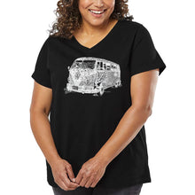 Load image into Gallery viewer, Women's Plus Size Word Art V-Neck - THE 70'S