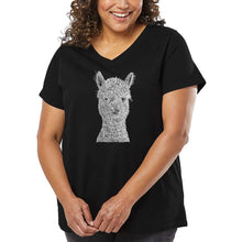 Load image into Gallery viewer, Women&#39;s Plus Size Word Art V-Neck - Alpaca