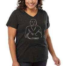 Load image into Gallery viewer, Women's Plus Size Word Art V-Neck - POSITIVE WISHES