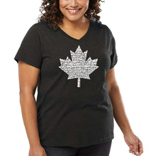 Load image into Gallery viewer, Women's Plus Size Word Art V-Neck - CANADIAN NATIONAL ANTHEM