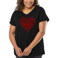 Load image into Gallery viewer, Love Yourself - Women&#39;s Plus Size Word Art V-Neck