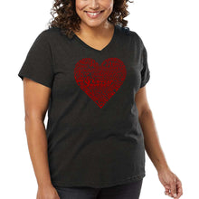 Load image into Gallery viewer, Love Yourself - Women&#39;s Plus Size Word Art V-Neck