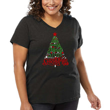 Load image into Gallery viewer, Have Yourself a Merry Little Christmas - Women&#39;s Plus Size Word Art V-Neck