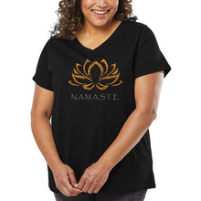 Load image into Gallery viewer, Women&#39;s Plus Size Word Art V-Neck - Namaste