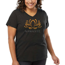 Load image into Gallery viewer, Women&#39;s Plus Size Word Art V-Neck - Namaste