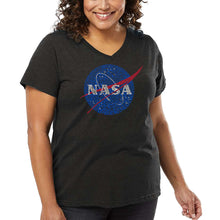 Load image into Gallery viewer, Women&#39;s Plus Size Word Art V-Neck - NASA&#39;s Most Notable Missions