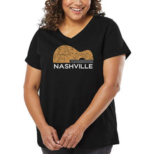 Load image into Gallery viewer, Nashville Guitar - Women&#39;s Plus Size Word Art V-Neck