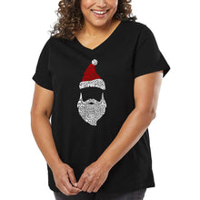 Load image into Gallery viewer, Women&#39;s Plus Size Word Art V-Neck - Santa Claus