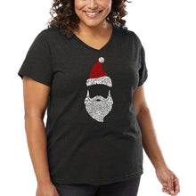 Load image into Gallery viewer, Women&#39;s Plus Size Word Art V-Neck - Santa Claus
