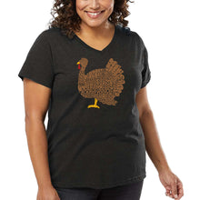 Load image into Gallery viewer, Thanksgiving - Women&#39;s Plus Size Word Art V-Neck