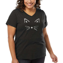 Load image into Gallery viewer, Women&#39;s Plus Size Word Art V-Neck - Whiskers
