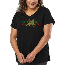 Load image into Gallery viewer, Women&#39;s Plus Size Word Art V-Neck - Zion - One Love