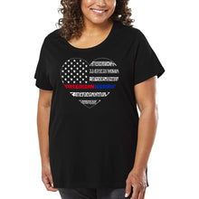 Load image into Gallery viewer, Women's Plus Size Word Art T-shirt - American Woman