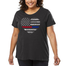 Load image into Gallery viewer, Women's Plus Size Word Art T-shirt - American Woman