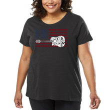 Load image into Gallery viewer, America Rocks - Women&#39;s Plus Size Word Art T-Shirt