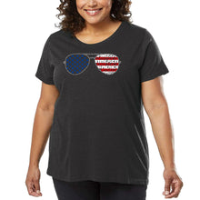 Load image into Gallery viewer, Americana Sunglasses - Women's Plus Size Word Art T-Shirt