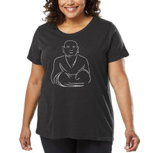 Load image into Gallery viewer, Women&#39;s Plus Size Word Art T-shirt - POSITIVE WISHES