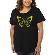 Load image into Gallery viewer, Women&#39;s Plus Size Word Art T-shirt - Butterfly