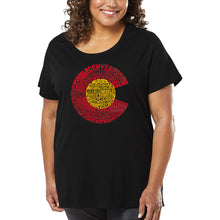 Load image into Gallery viewer, Women's Plus Size Word Art T-shirt - Colorado