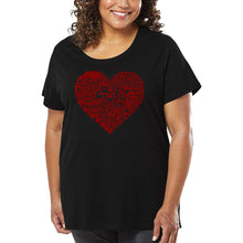 Load image into Gallery viewer, Women&#39;s Plus Size Word Art T-shirt - Country Music Heart