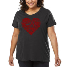 Load image into Gallery viewer, Women&#39;s Plus Size Word Art T-shirt - Country Music Heart
