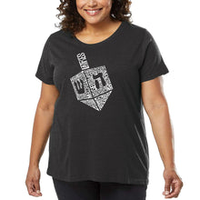 Load image into Gallery viewer, Hanukkah Dreidel - Women&#39;s Plus Size Word Art T-Shirt