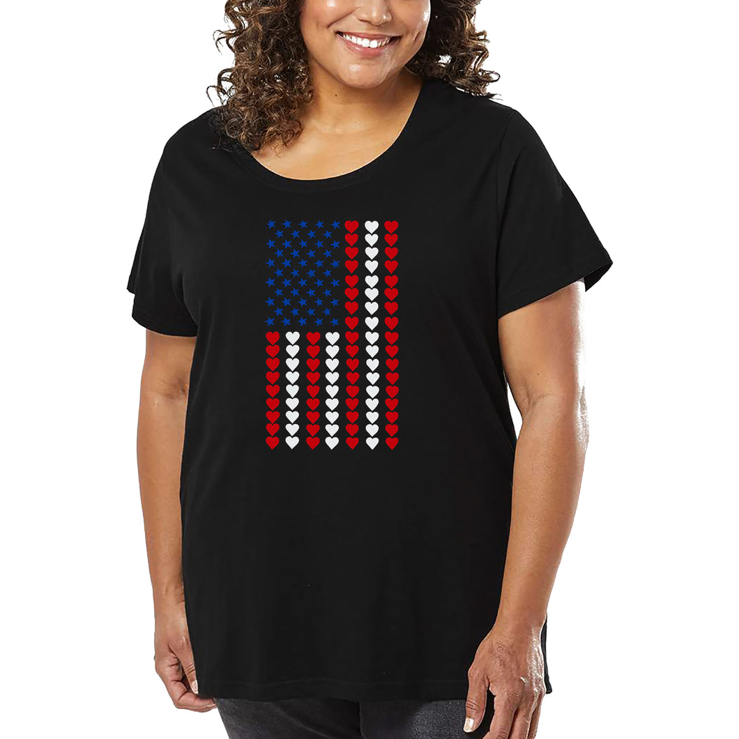 Heart Flag - Women's Plus Size Word Art T-Shirt