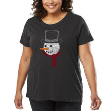Load image into Gallery viewer, Snowman Face - Women's Plus Size Word Art T-Shirt