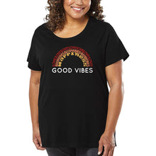 Load image into Gallery viewer, Women&#39;s Plus Size Word Art T-shirt - Good Vibes