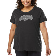Load image into Gallery viewer, Women&#39;s Plus Size Word Art T-shirt - Guitar Head