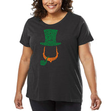 Load image into Gallery viewer, Women&#39;s Plus Size Word Art T-shirt - Leprechaun