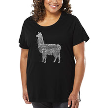 Load image into Gallery viewer, Women&#39;s Plus Size Word Art T-shirt - Llama Mama