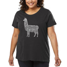Load image into Gallery viewer, Women&#39;s Plus Size Word Art T-shirt - Llama Mama