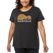 Load image into Gallery viewer, Nashville Guitar - Women&#39;s Plus Size Word Art T-Shirt